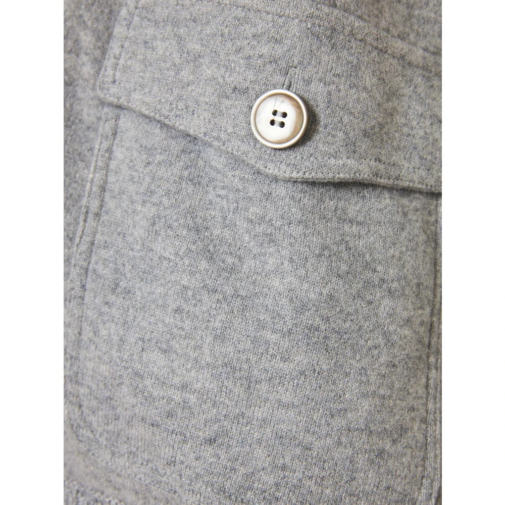 Gran Sasso Luxe Cashmere Cardigan Made in Italy Gray Heren