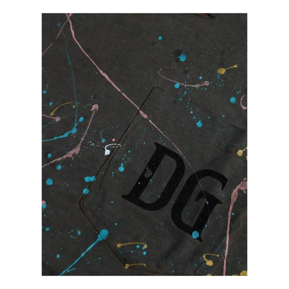Dolce & Gabbana Logo Detail Katoenen T-shirt Gray Heren