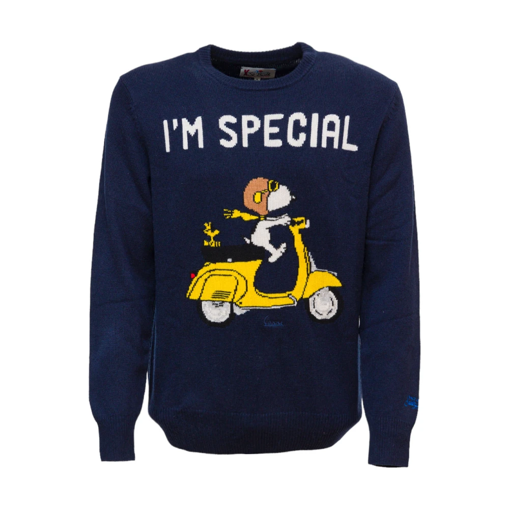 MC2 Saint Barth Snoopy Blauwe Trui Peanuts™ Special Edition Multicolor Heren