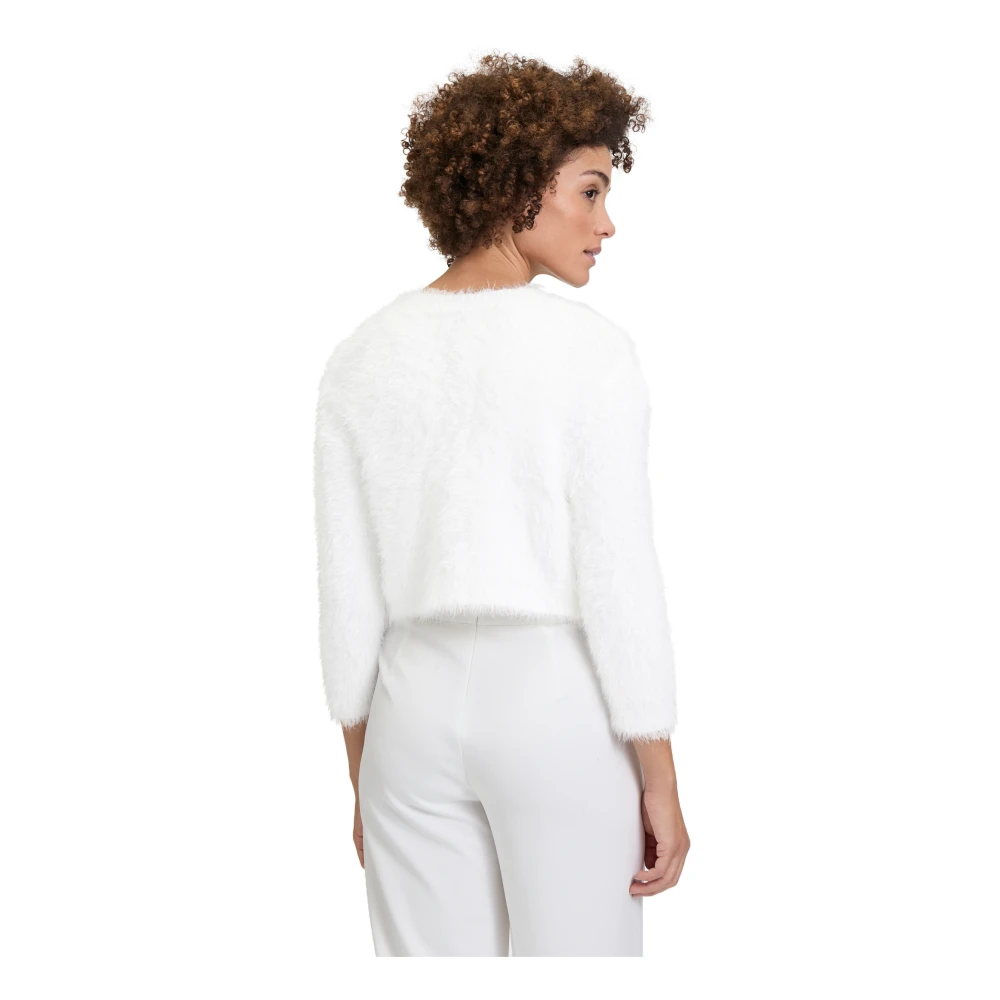 Vera Mont Elegante Gebreide Bolero met Franjes White Dames