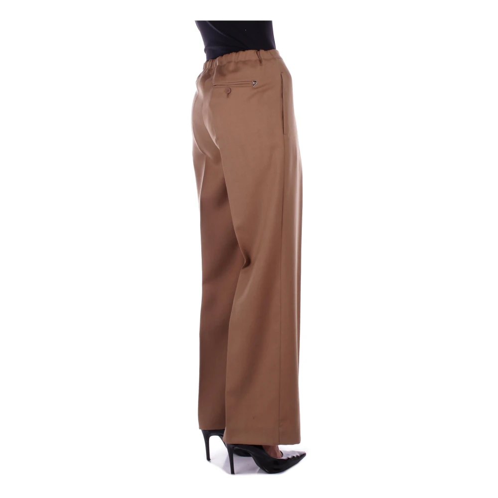 Dondup Bruine wollen broek met logo Brown Dames