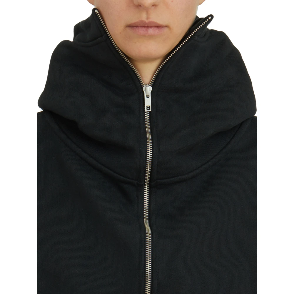 Entire Studios Cropped Zip Hoodie Black Dames