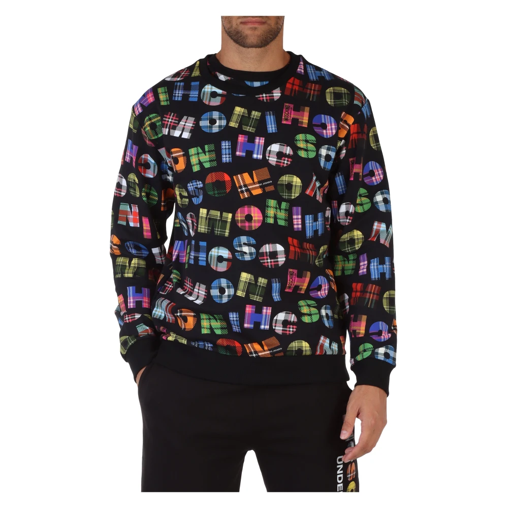 Moschino Katoenen sweatshirt met logo print Black Heren