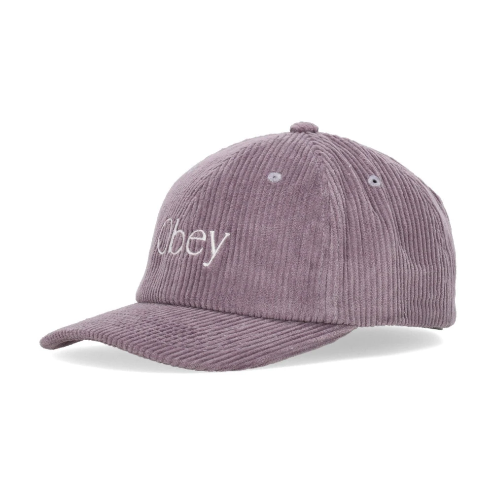 Obey Fluwelen Gebogen Klep Pet Wijnbes Purple Heren