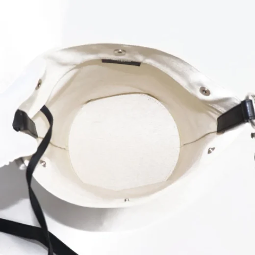 Saint Laurent Vintage Pre-owned Canvas shoulder-bags White Dames
