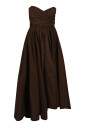 brown-taffeta-strapless-dress-with-sweetheart-neckline