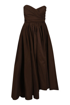 brown-taffeta-strapless-dress-with-sweetheart-neckline