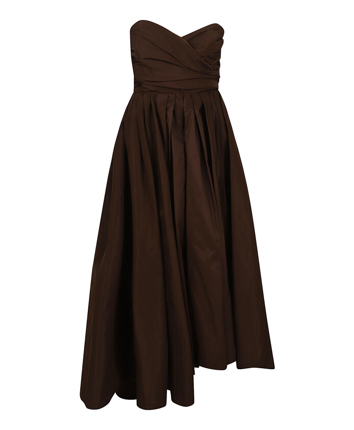 brown-taffeta-strapless-dress-with-sweetheart-neckline
