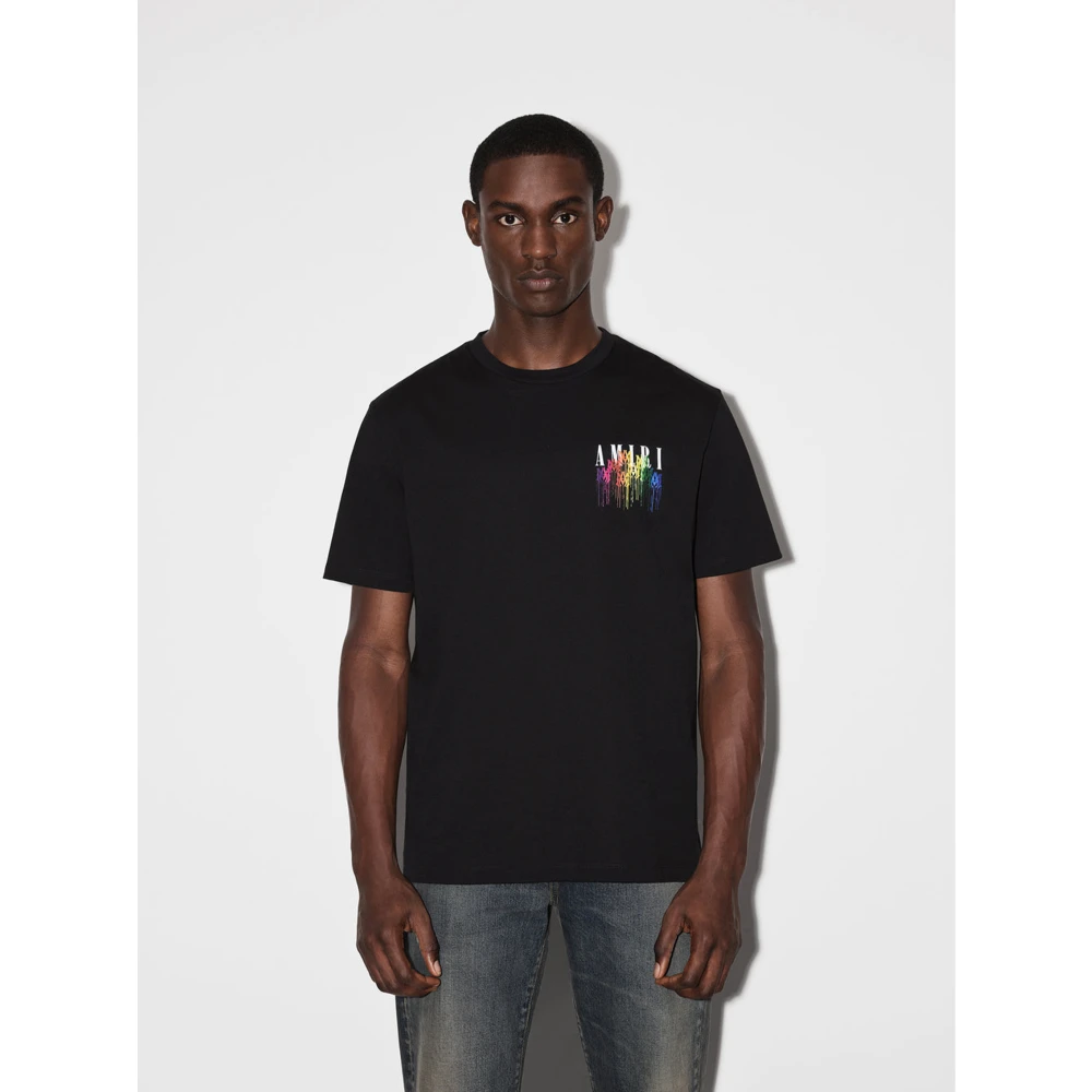 Amiri Zwart Drip Collage Bedrukt T-shirt Black Heren