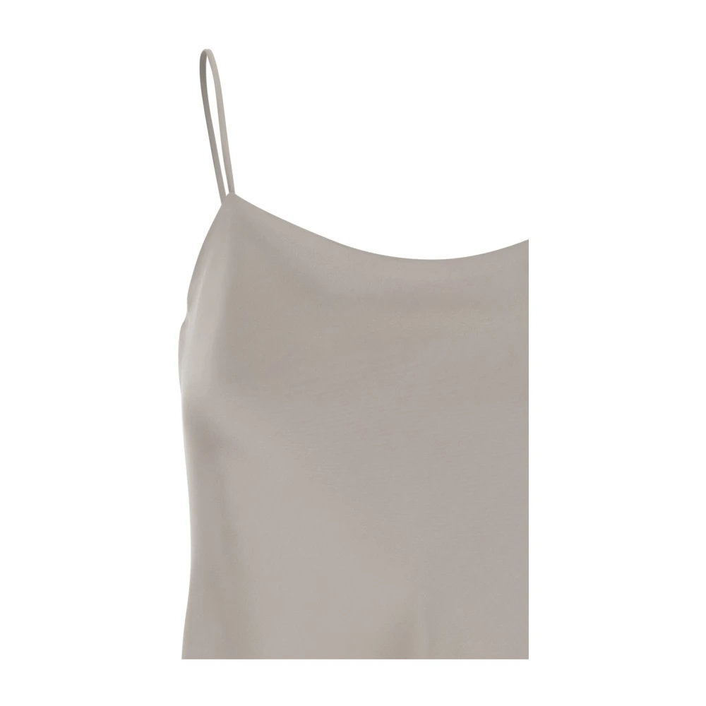Herno Satijnen Top met Spaghettibandjes Beige Dames