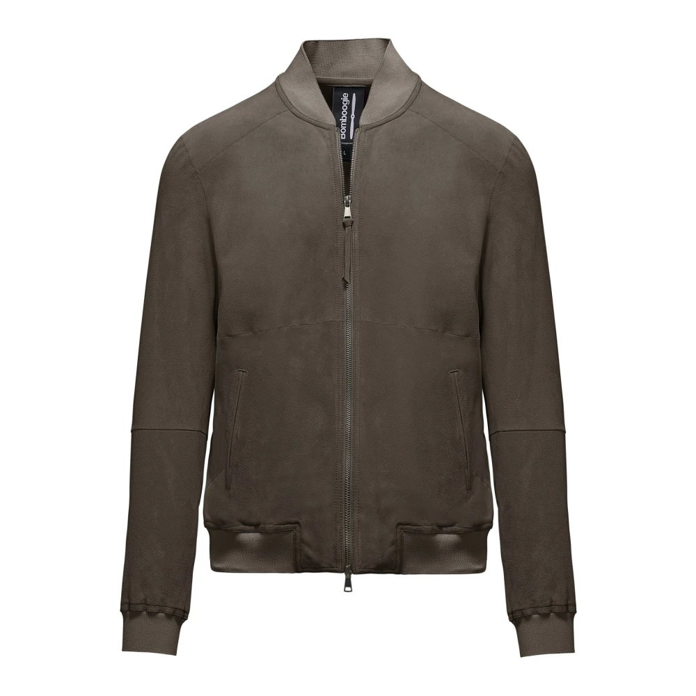 BomBoogie Suede Bomber Jacket Gray, Herr