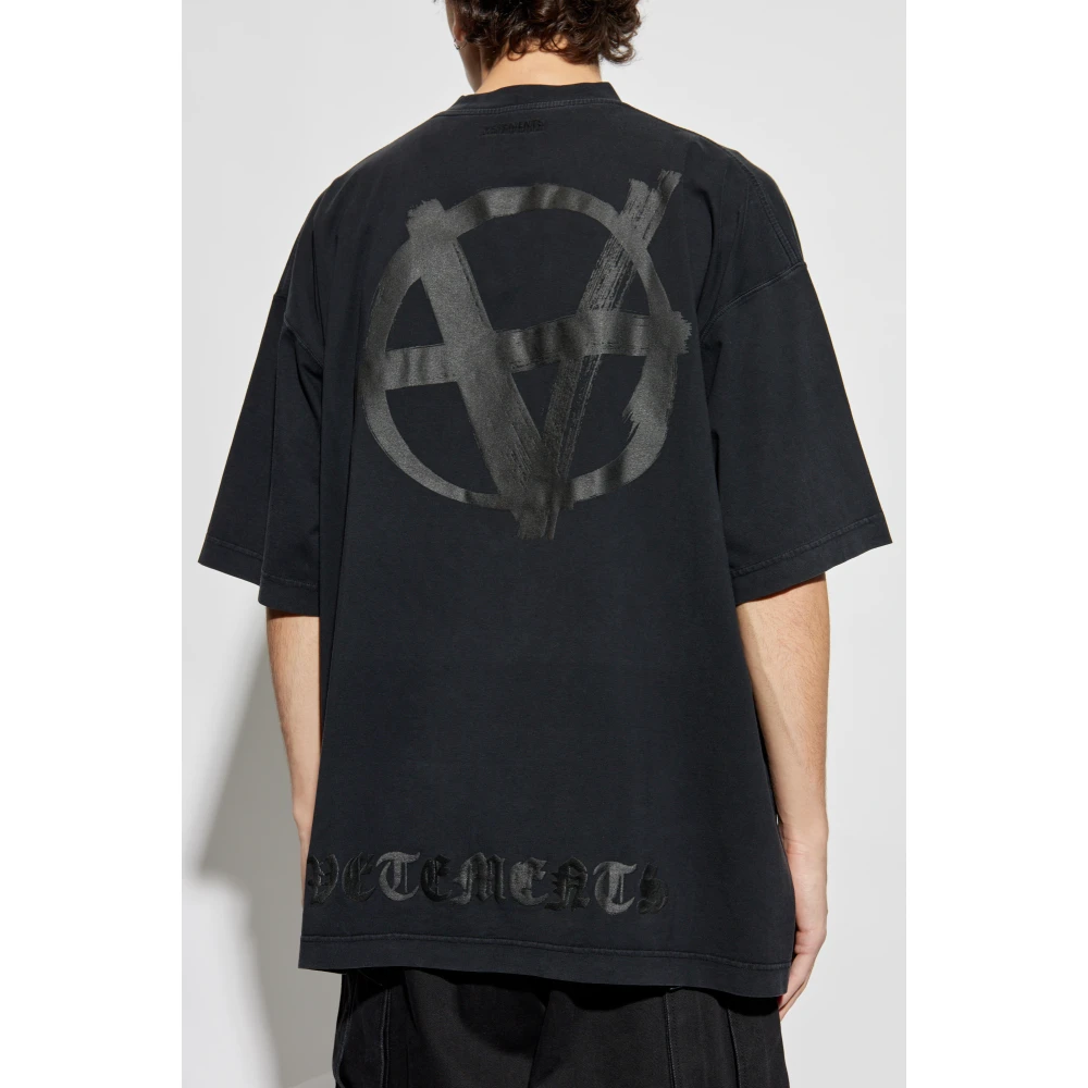Vetements Bedrukt T-shirt Black Heren