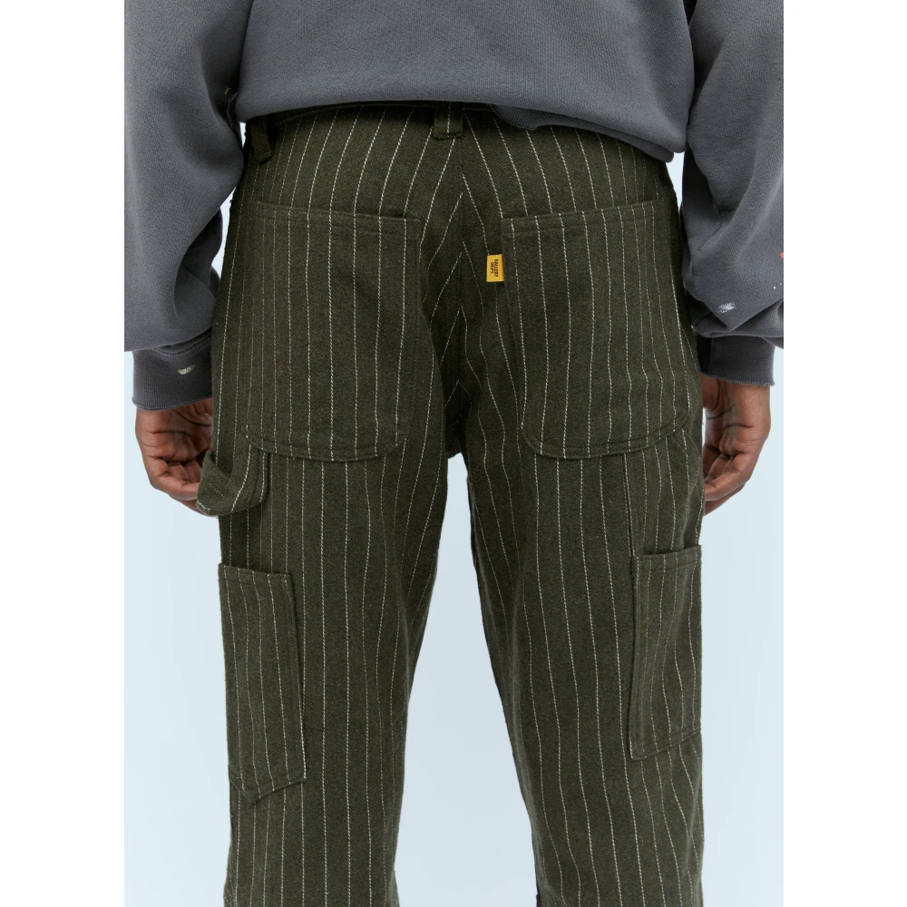 Gallery Dept. Wollen Pinstripe Broek met Contrastpanelen Green Heren