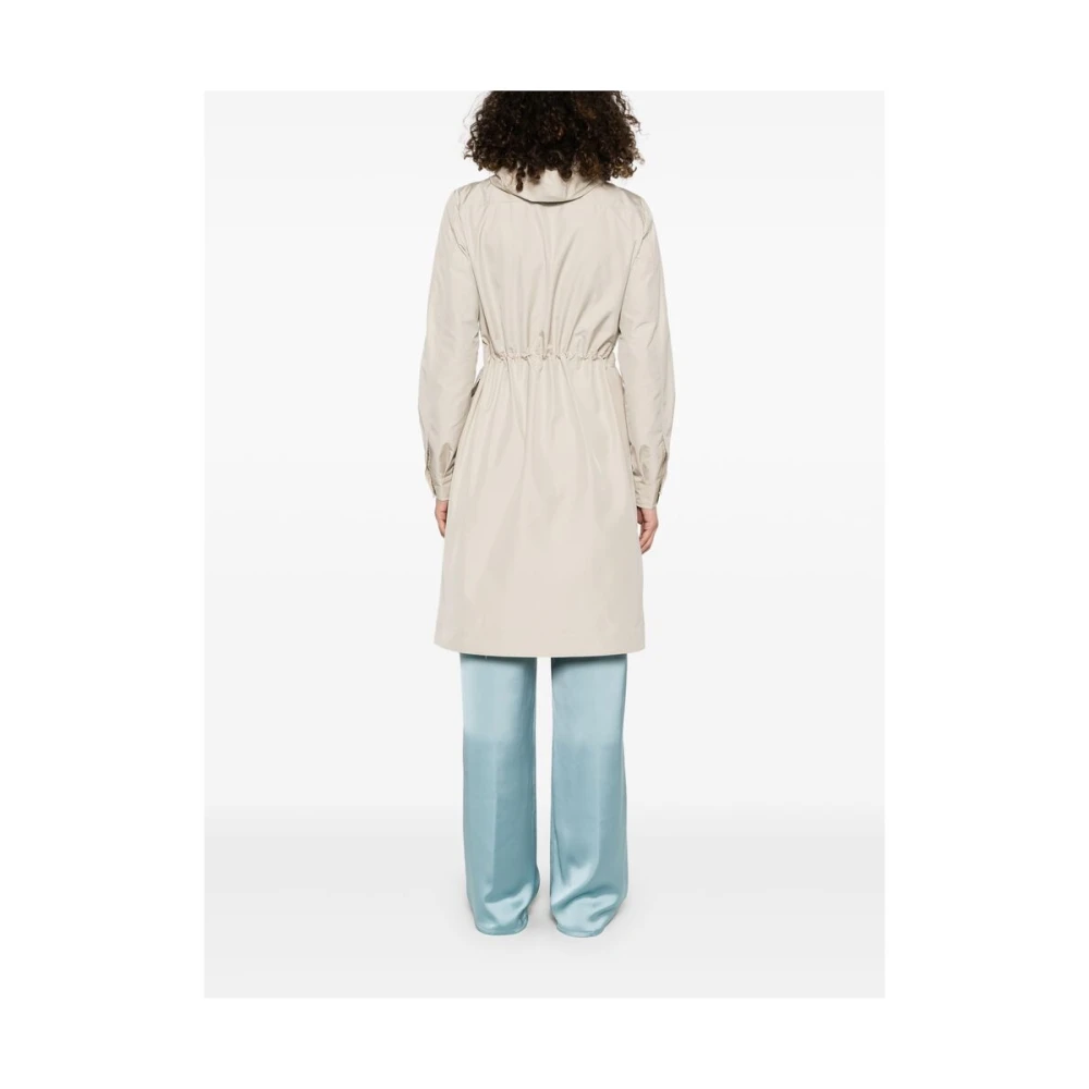 Herno Beige Jack met Rits en Trekkoord in de Taille Beige Dames