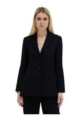 Elegant Lång Blazer med Höga Sidoslitsar