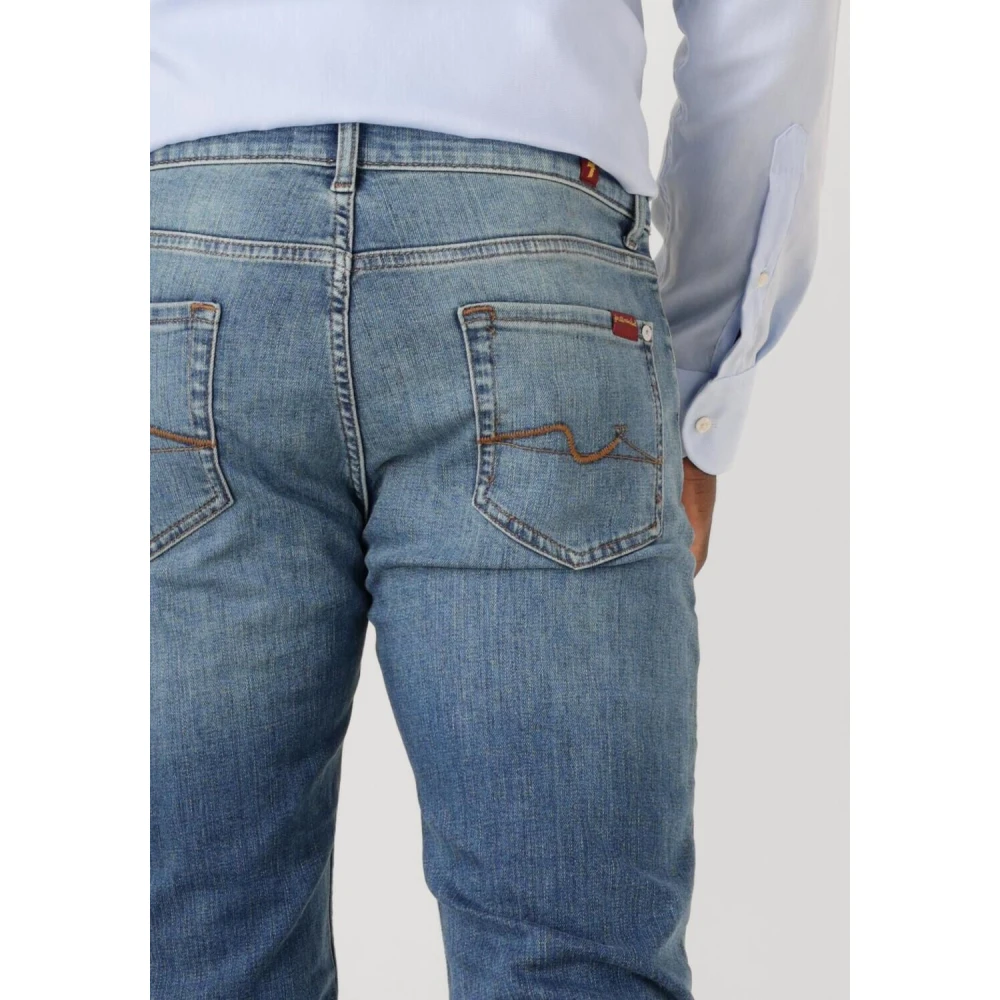 7 For All Mankind Slim Fit Jeans Donkerblauw Blue Heren