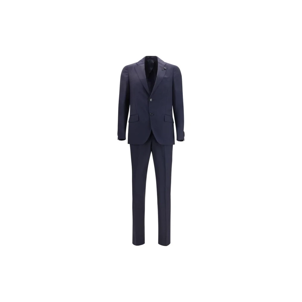 Lardini Men's Blue Single Breasted Suits, Xl, Two-Piece Suit Jacket And Trousers