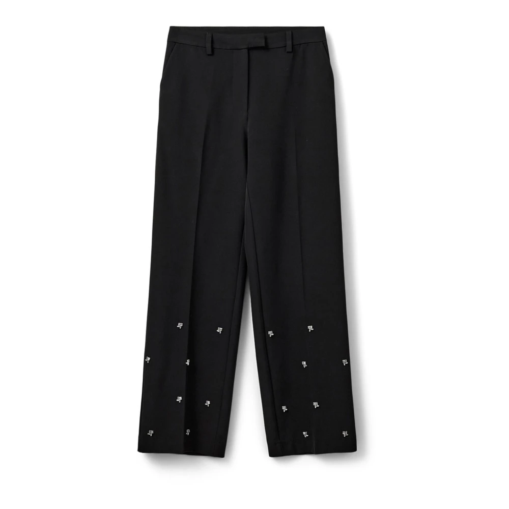 Sofie Schnoor Zwarte geborduurde broek met elastische taille Black Dames