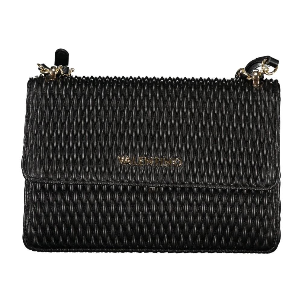 Valentino by Mario Valentino Zwarte Crossbody Kettingtas met Rits Black Dames