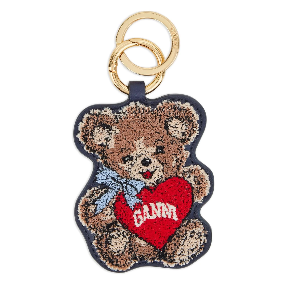Ganni Blue Bear Keyring - Female - Keychains - One Size - Accessories