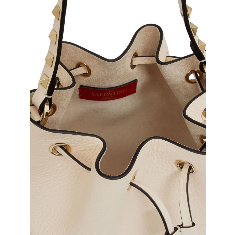 Valentino Garavani Witte Korrelige Leren Rockstud Tas White Dames