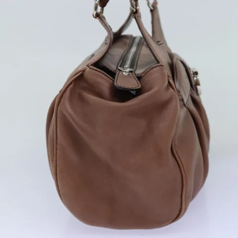 Salvatore Ferragamo Pre-owned Leather handbags Brown Dames