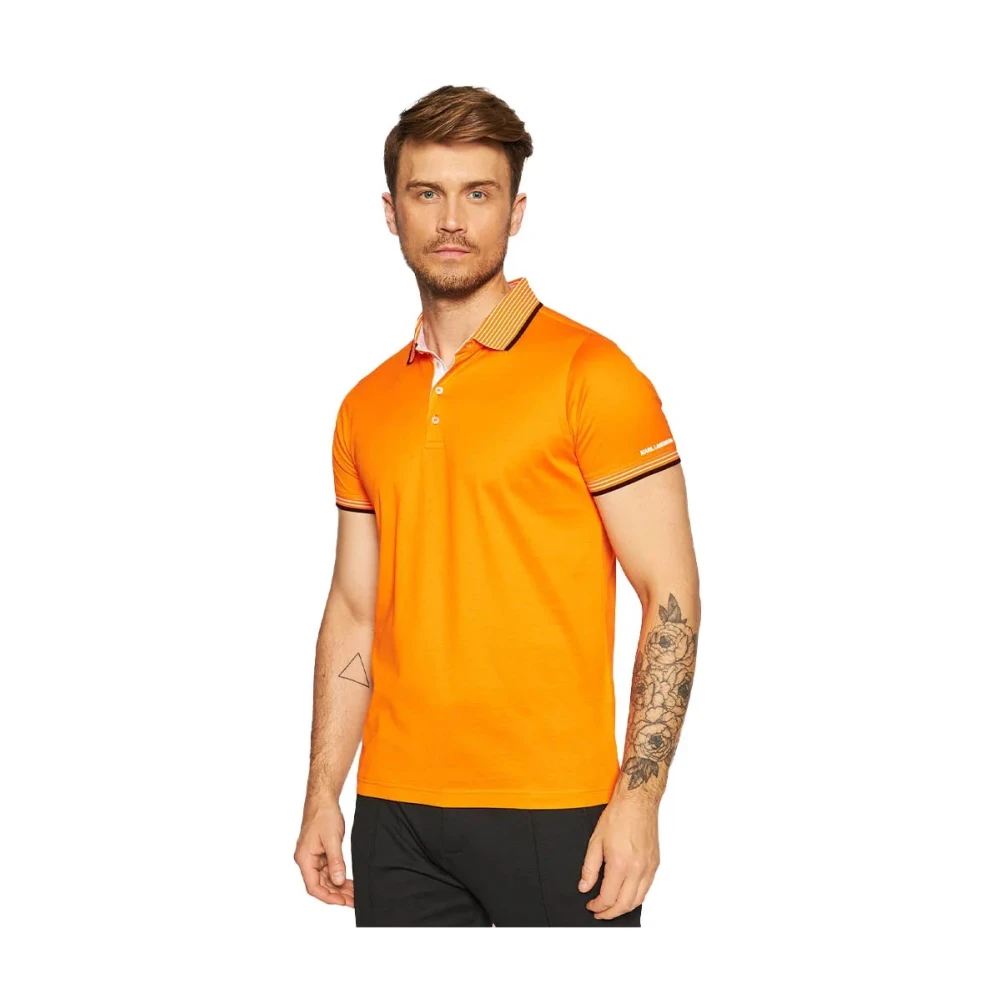Karl Lagerfeld Oranje Katoenen Polo Shirt Regular Fit Orange Heren