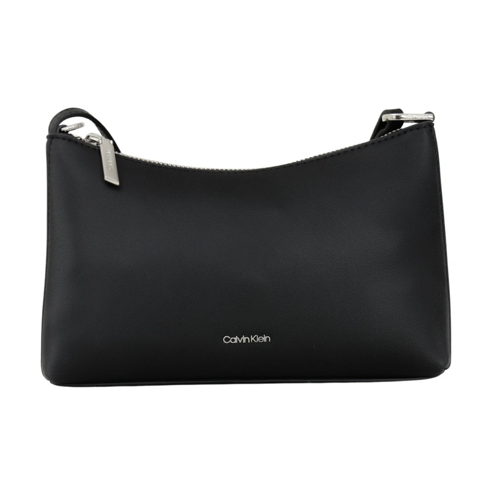 Calvin Klein Elegante Zwarte Schoudertas Black Dames