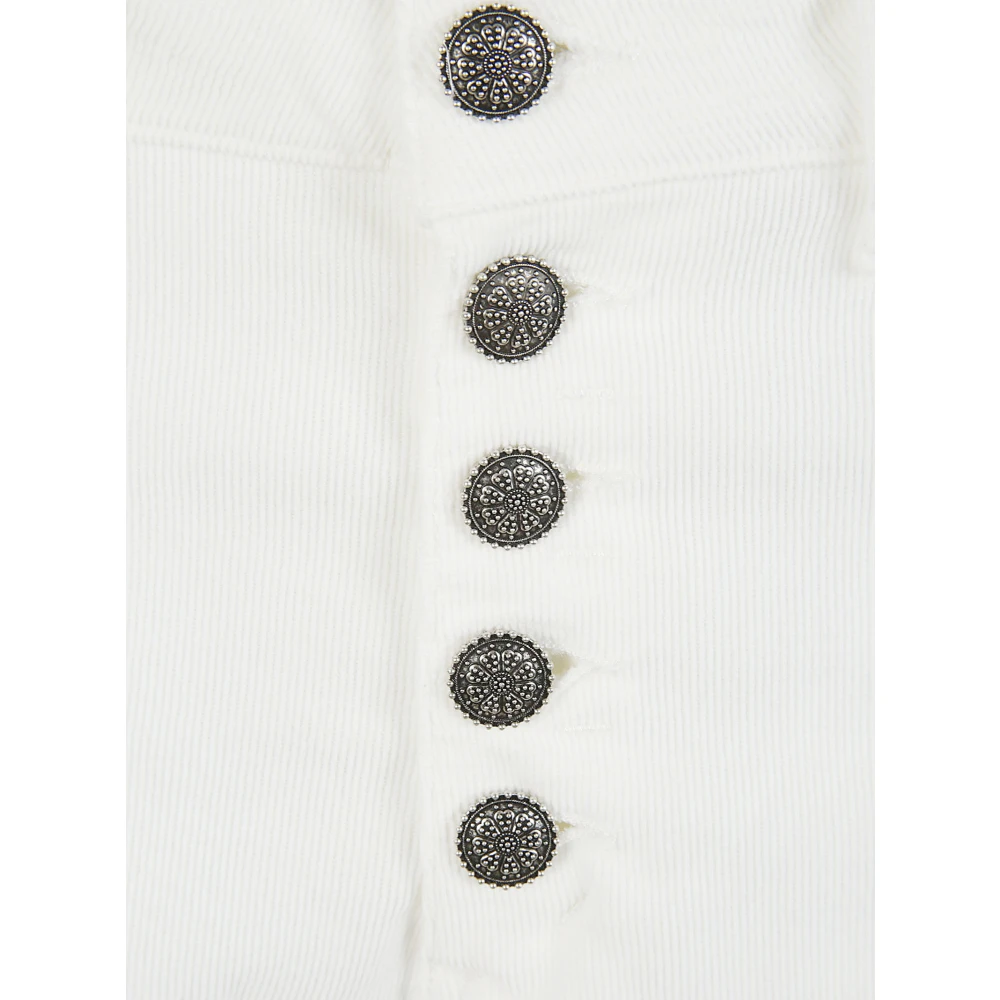 Dondup Gestreepte Cropped Broek White Dames