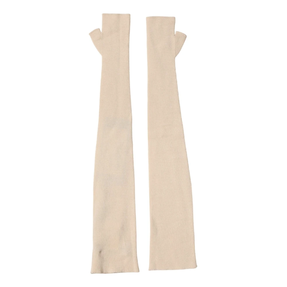 Dolce & Gabbana Women's Beige Fingerless Elbow-Length Gloves