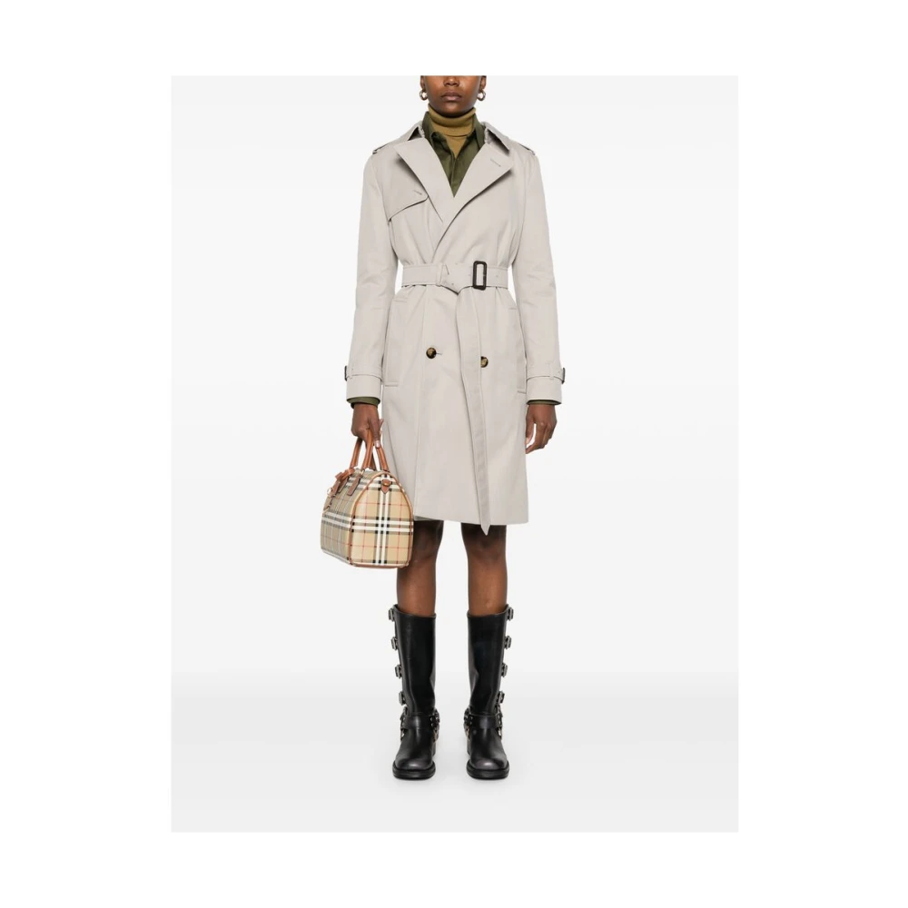 Burberry Grijze regenkleding met afneembare riem Gray Dames