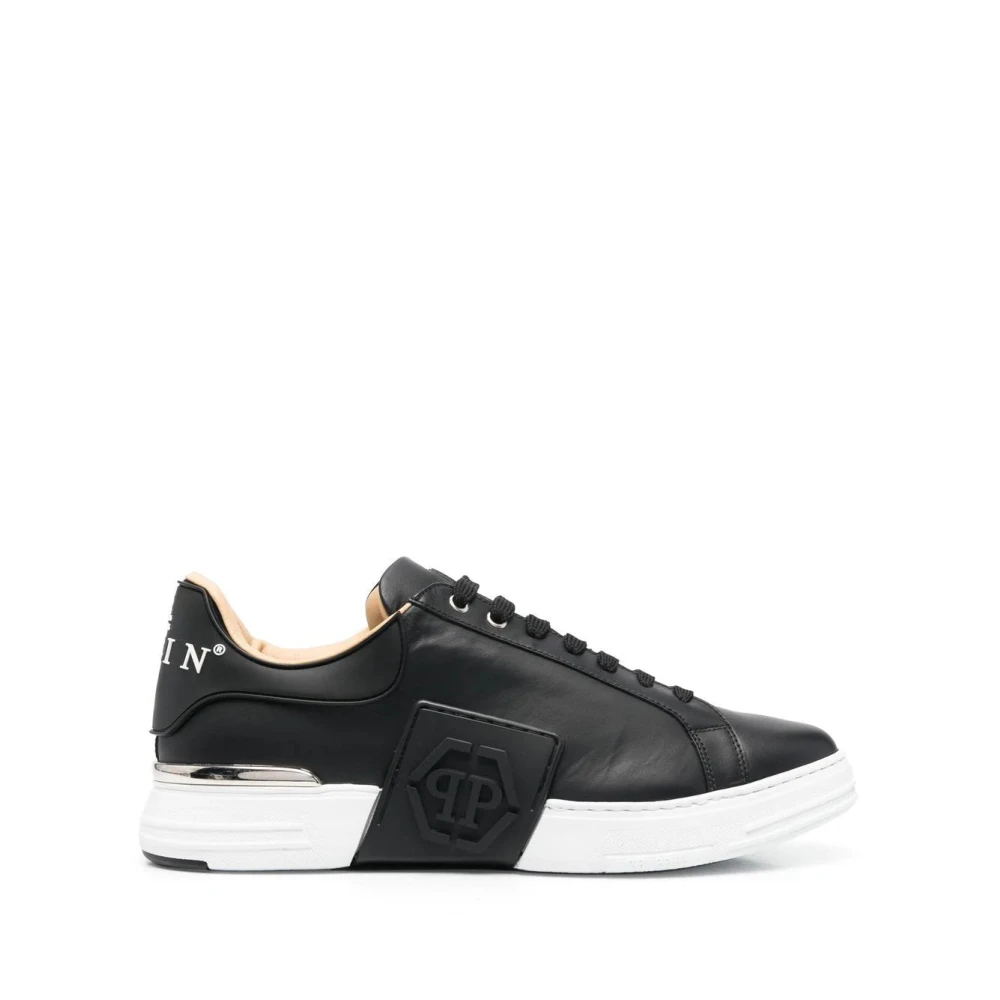 Philipp Plein Men's Black Sneakers, 11 Uk, Lo-Top Trainers Hexagon