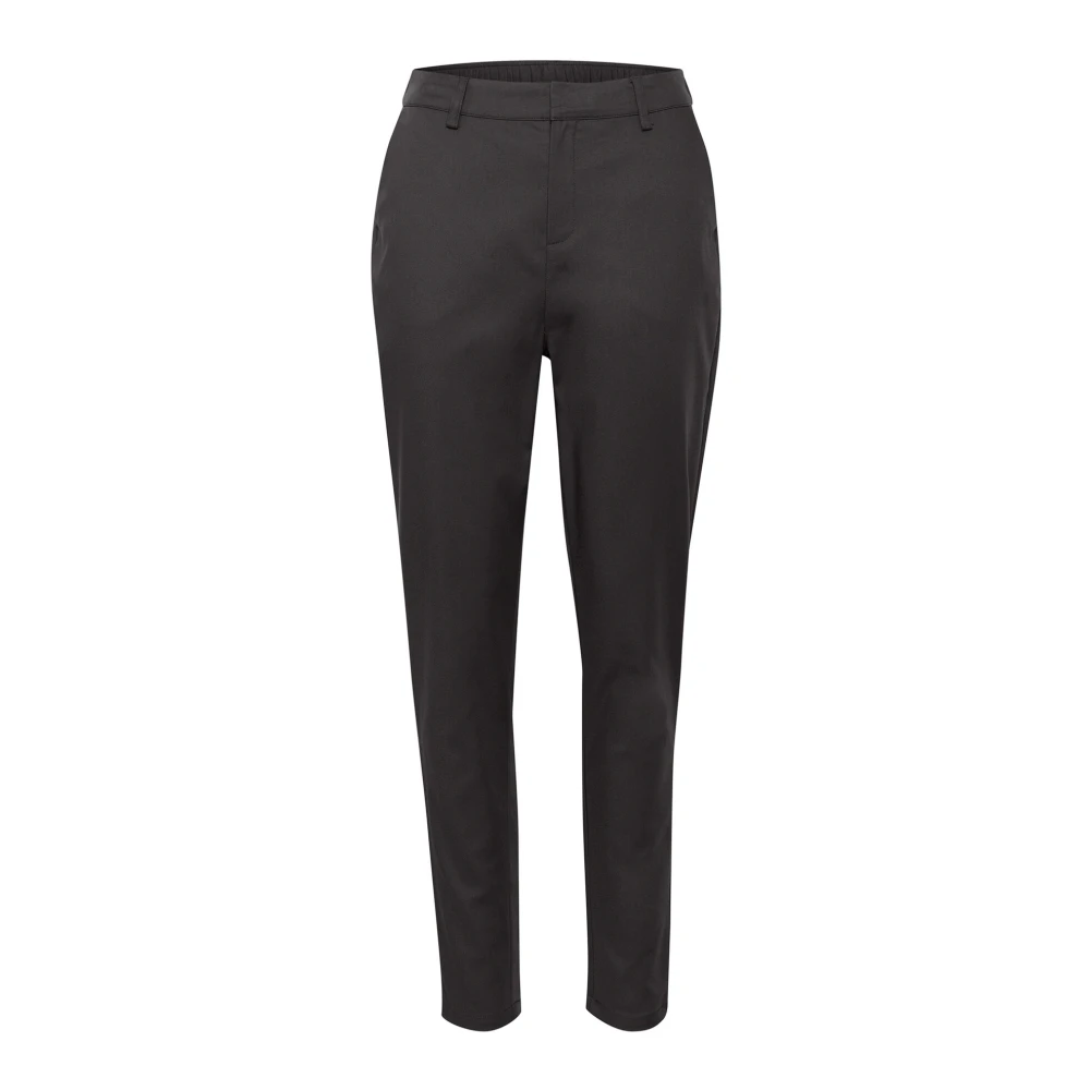 Kaffe Hoge Taille Slim Fit Broek Zwart Oester Gray Dames