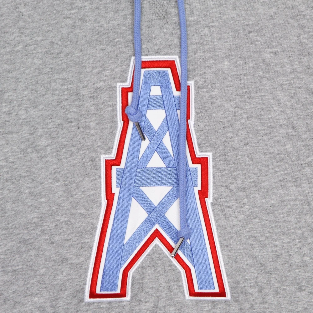 Mitchell & Ness Houston Oilers Hoodie Zwaar Fleece Gray Heren