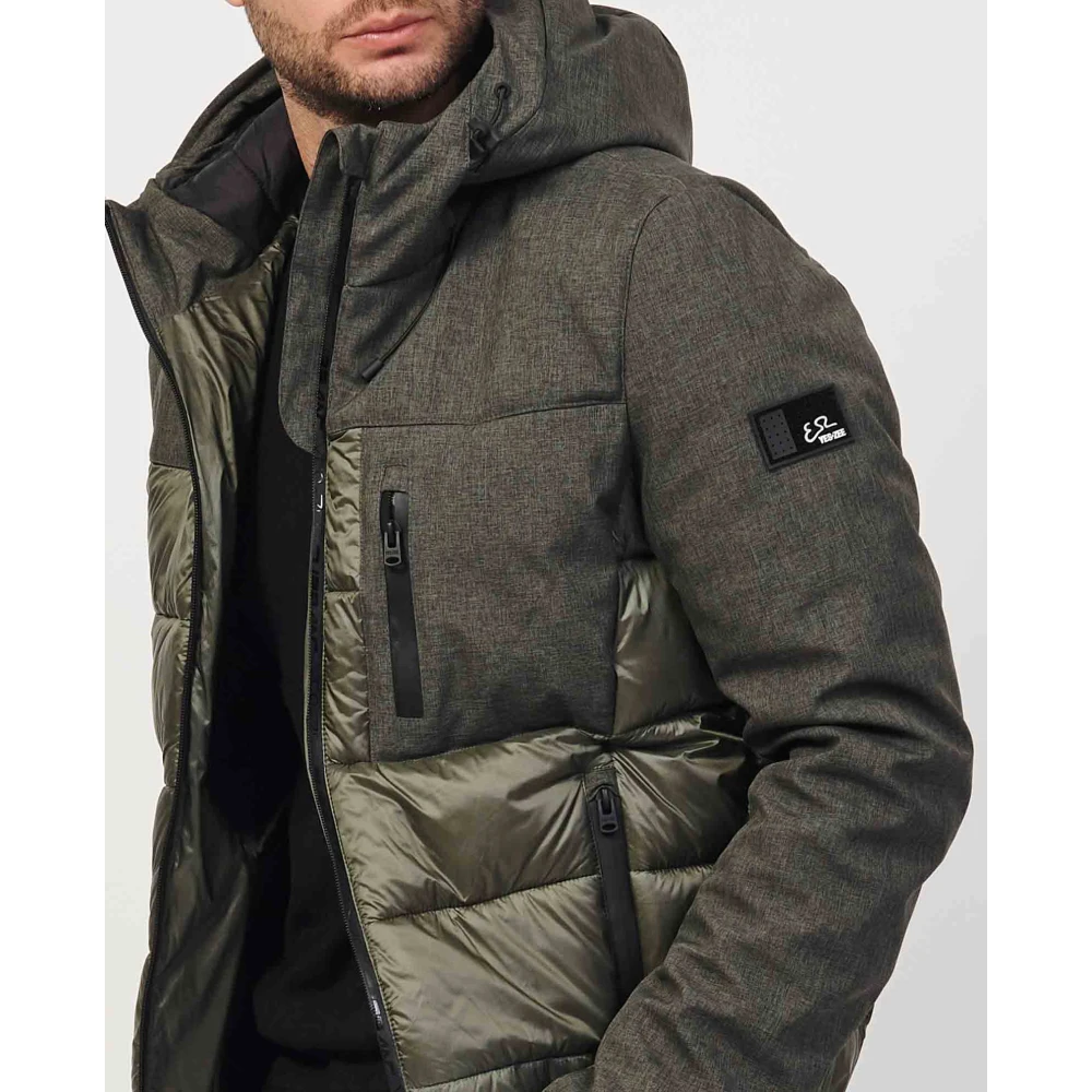 YES ZEE Gewatteerde groene jas met softshell inzetstukken Green Heren