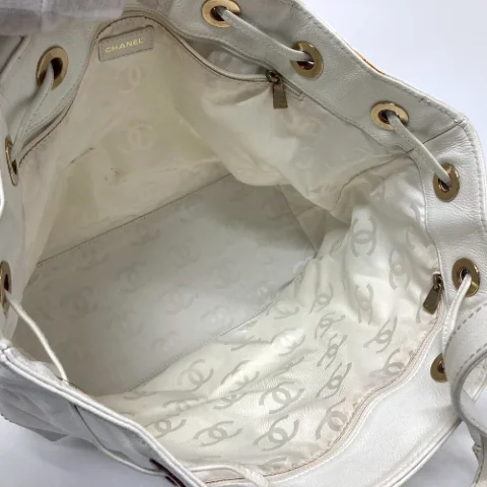 Chanel Vintage Pre-owned Leather totes White Dames