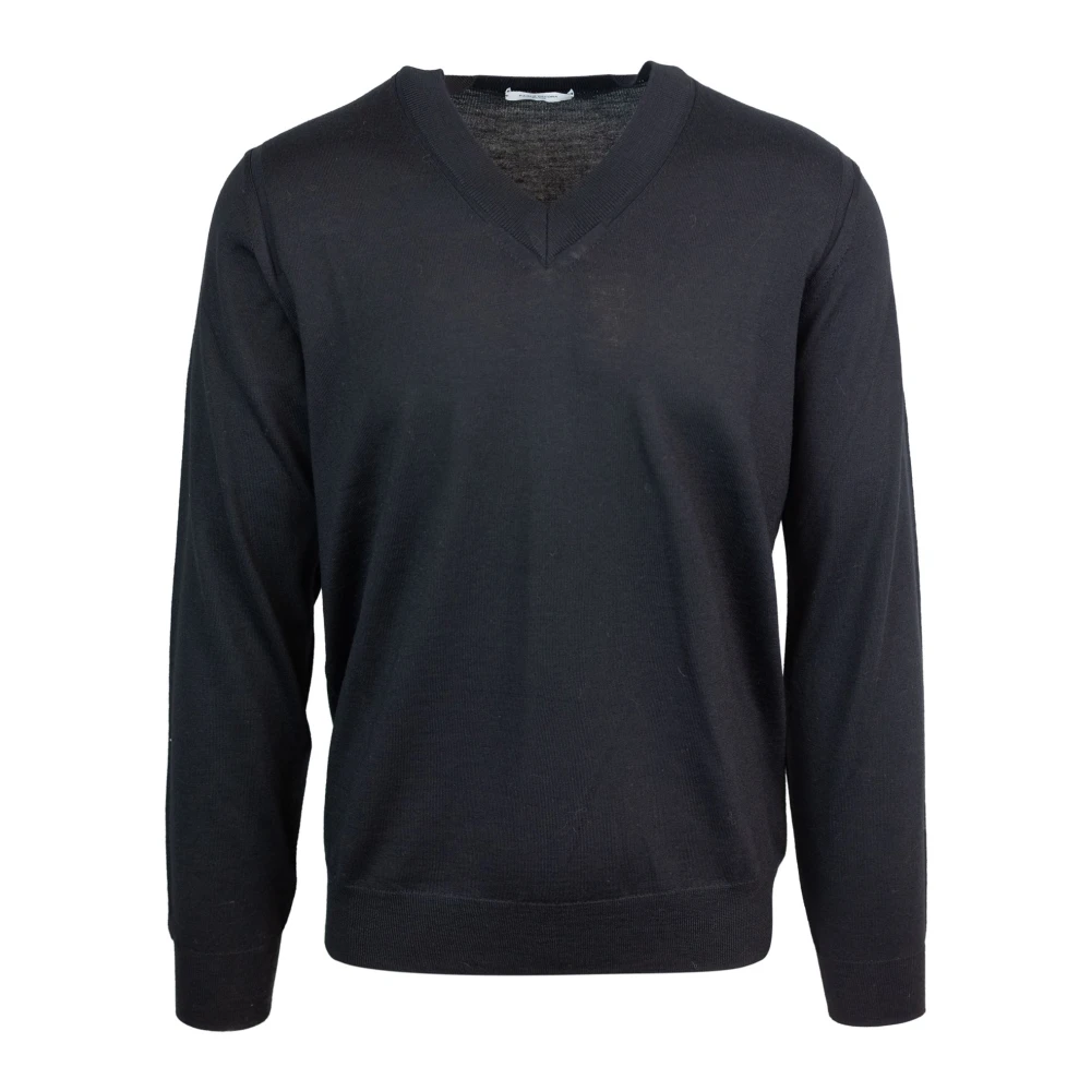 Paolo Pecora Men's Black V-Neck Knitwear, 2XL, V-Neck Jumpers For