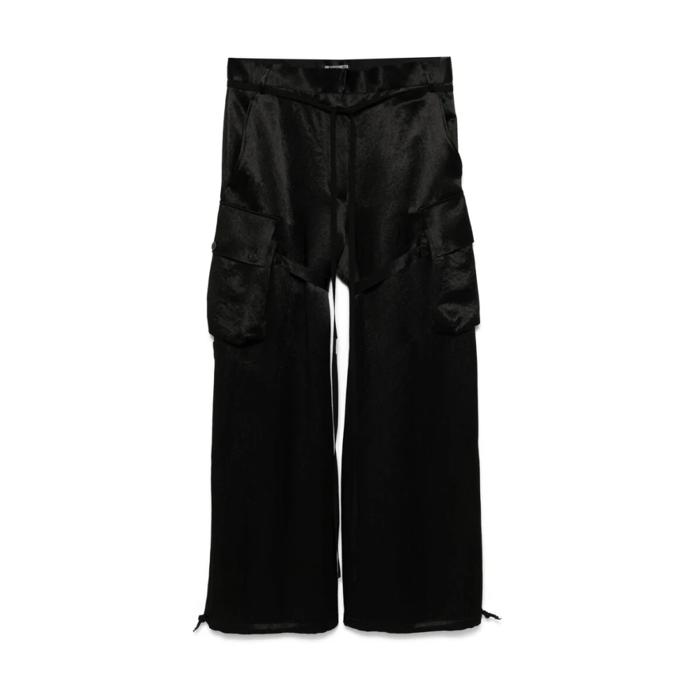 Ann Demeulemeester Zwarte Cargo Broek met Riem Detail Black Dames