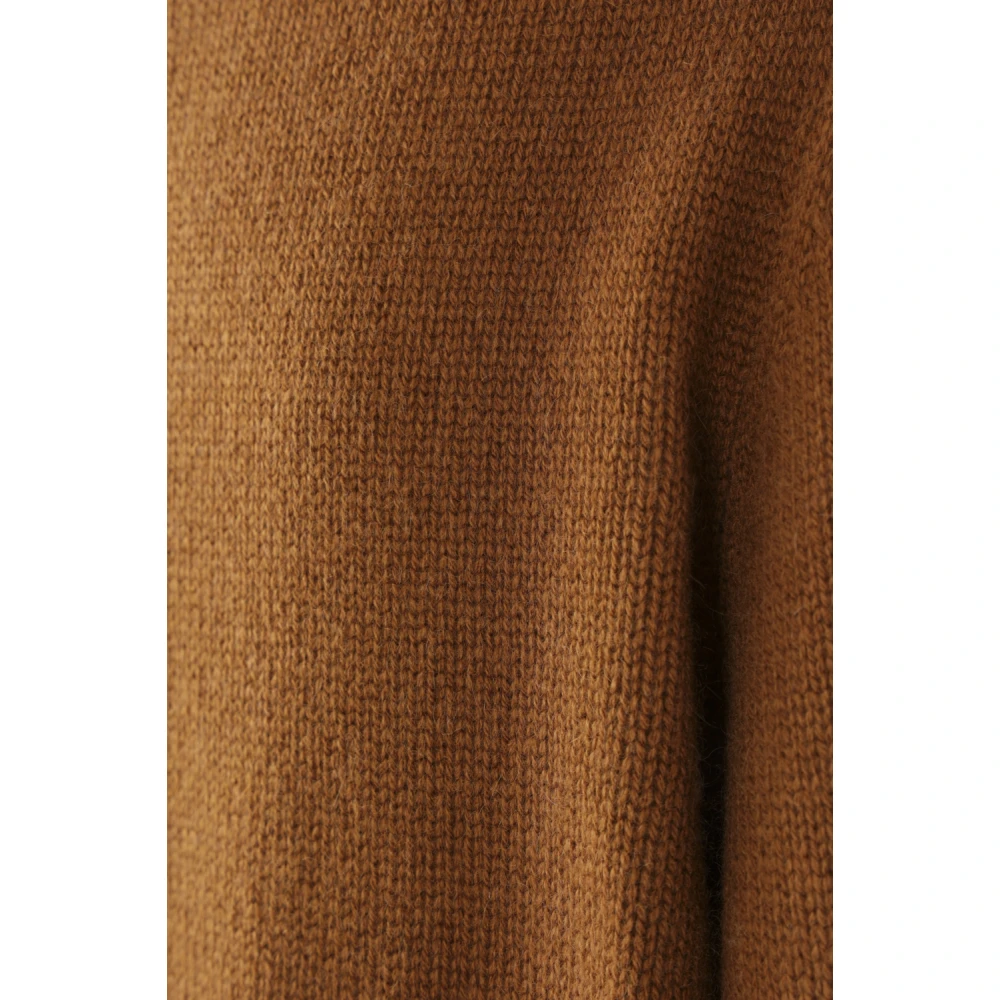 allude Kasjmier Bruine Trui Geribbelde Zoom Brown Dames