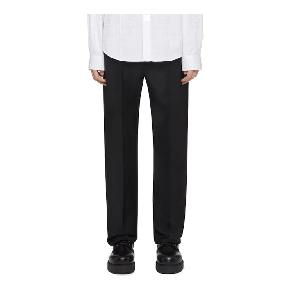 Givenchy Wollen Sweatpants Monochroom Patroon Elastische Taille Black Heren