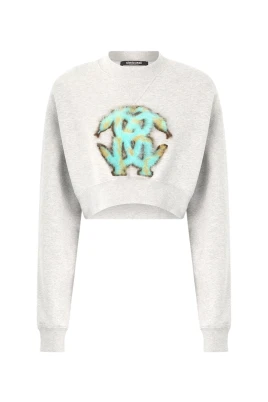 Snake Monogram Cropped Sweatshirt