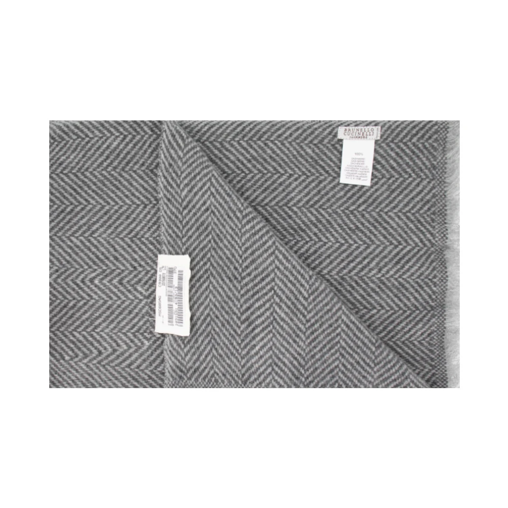 BRUNELLO CUCINELLI Kasjmier Sjaal Stijlvol Accessoire voor Elke Look Gray Heren