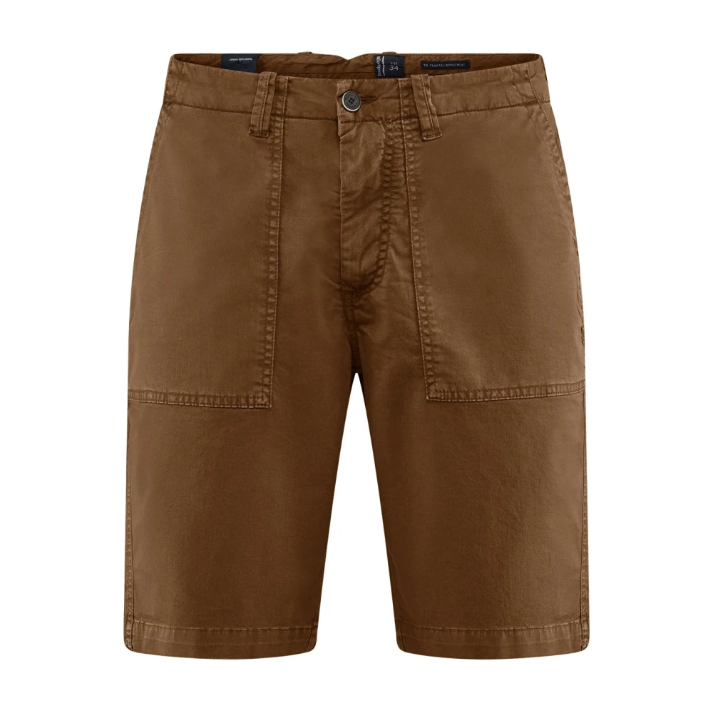 Bomboogie Herr Brun Shorts W34, Bomull, Bermuda Med Cargofickor I Bomullsgabardin