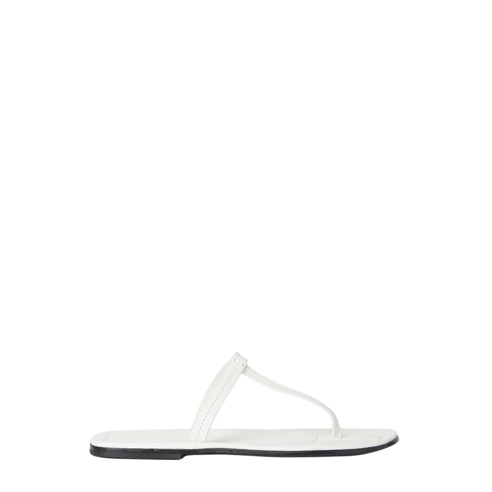 Totême Women's White Flip Flops, 3 Uk, T-Strap Sandals