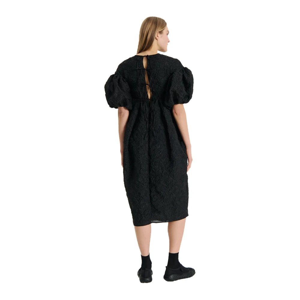 Cecilie Bahnsen Zwarte Pofmouw Jurk Black Dames