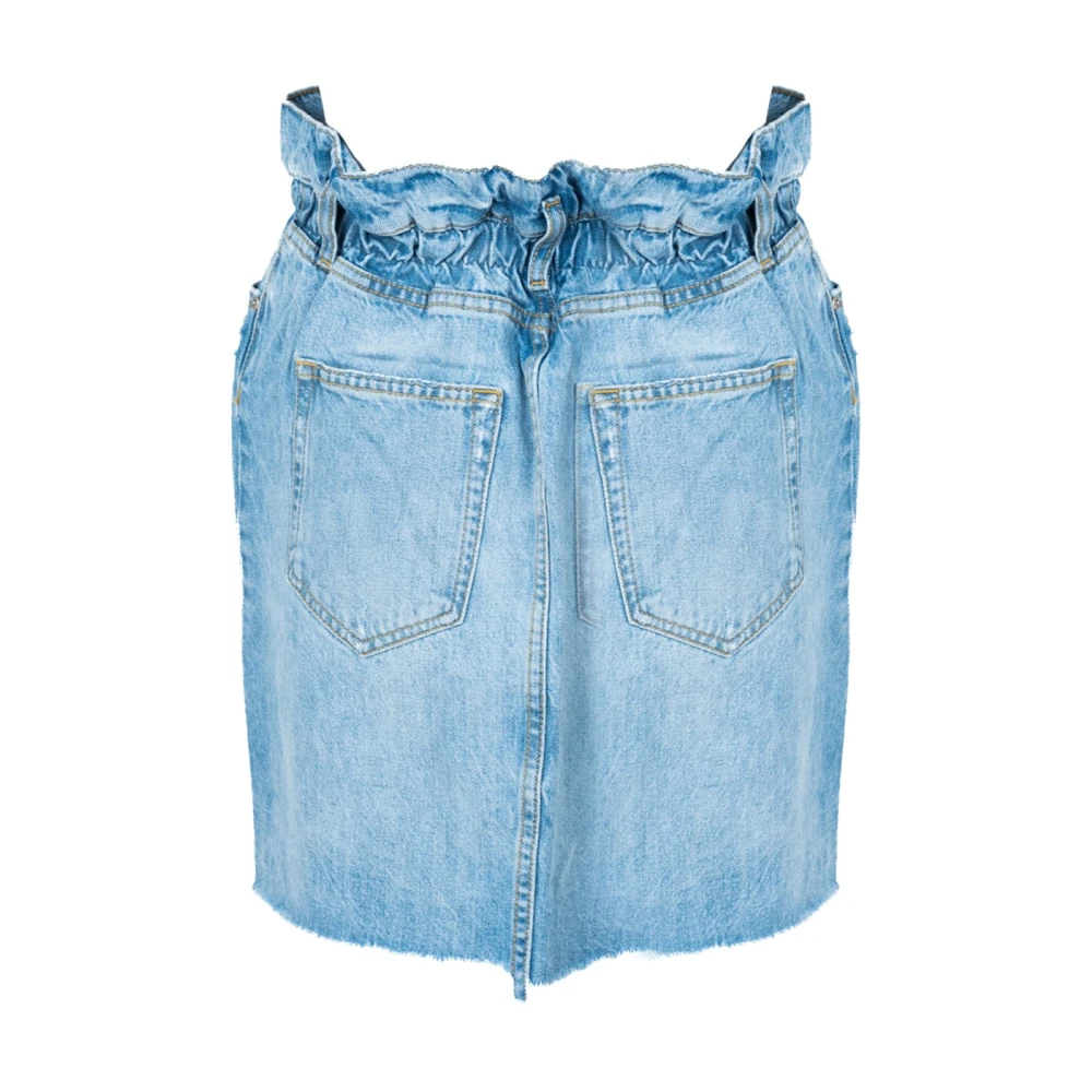 pinko Denim Mini Rok met Logogesp Blue Dames