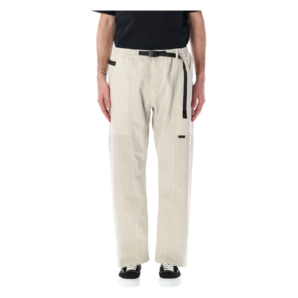 Gramicci Men's Beige Elastic Waistband Tapered Fit Trousers