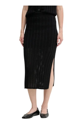 Cable Pointelle Stitch Midi Skirt