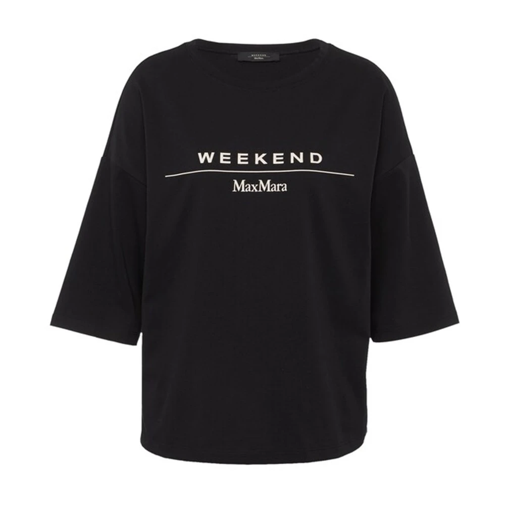 Max Mara Weekend Agami T-shirt met voorlogo-detail Black Dames