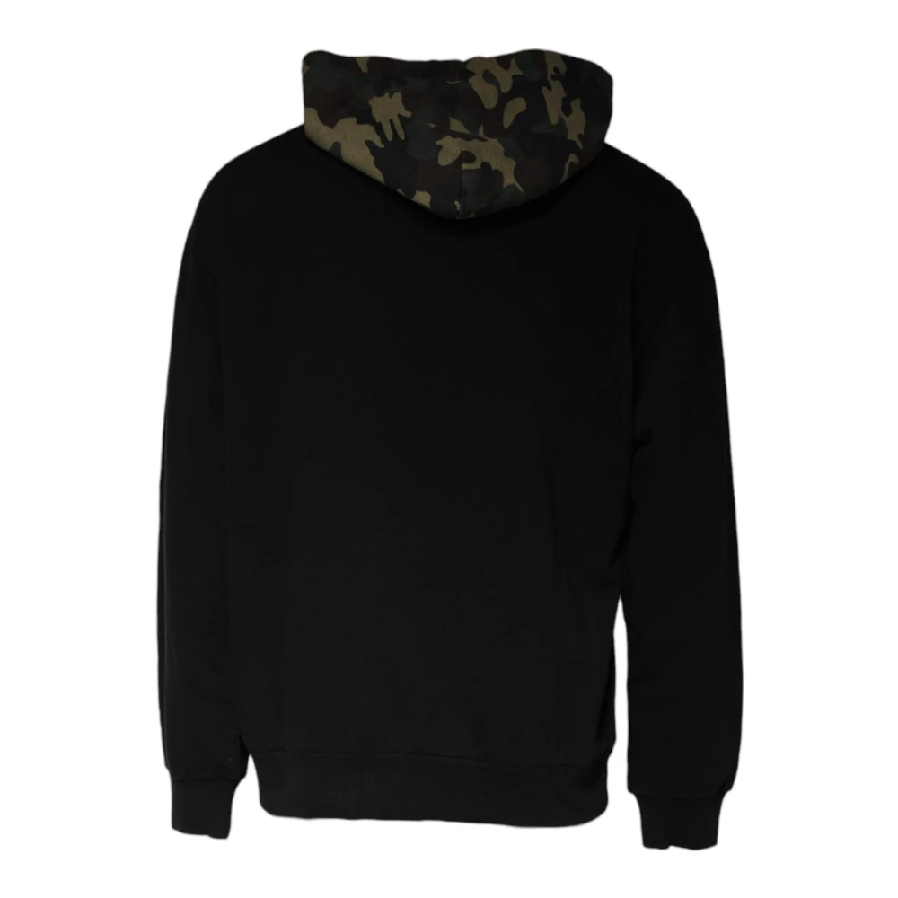 Dolce & Gabbana Camouflage hoodie met grote zak Black Heren